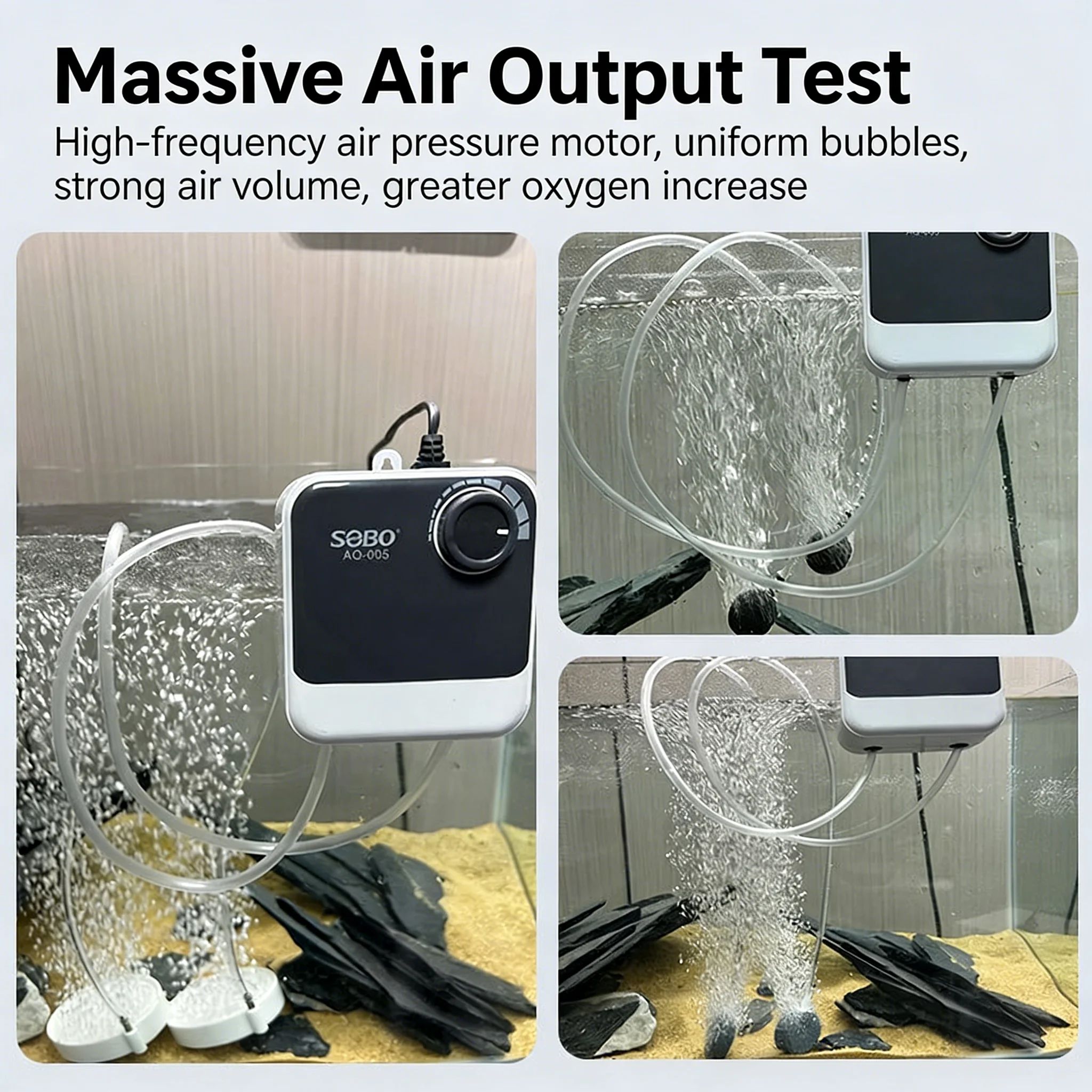 SOBO Aquarium Oxygen Air Pump Fish Tank Adjustable Air Volume High Power Oxygenator Air Compressor Aerator 220v