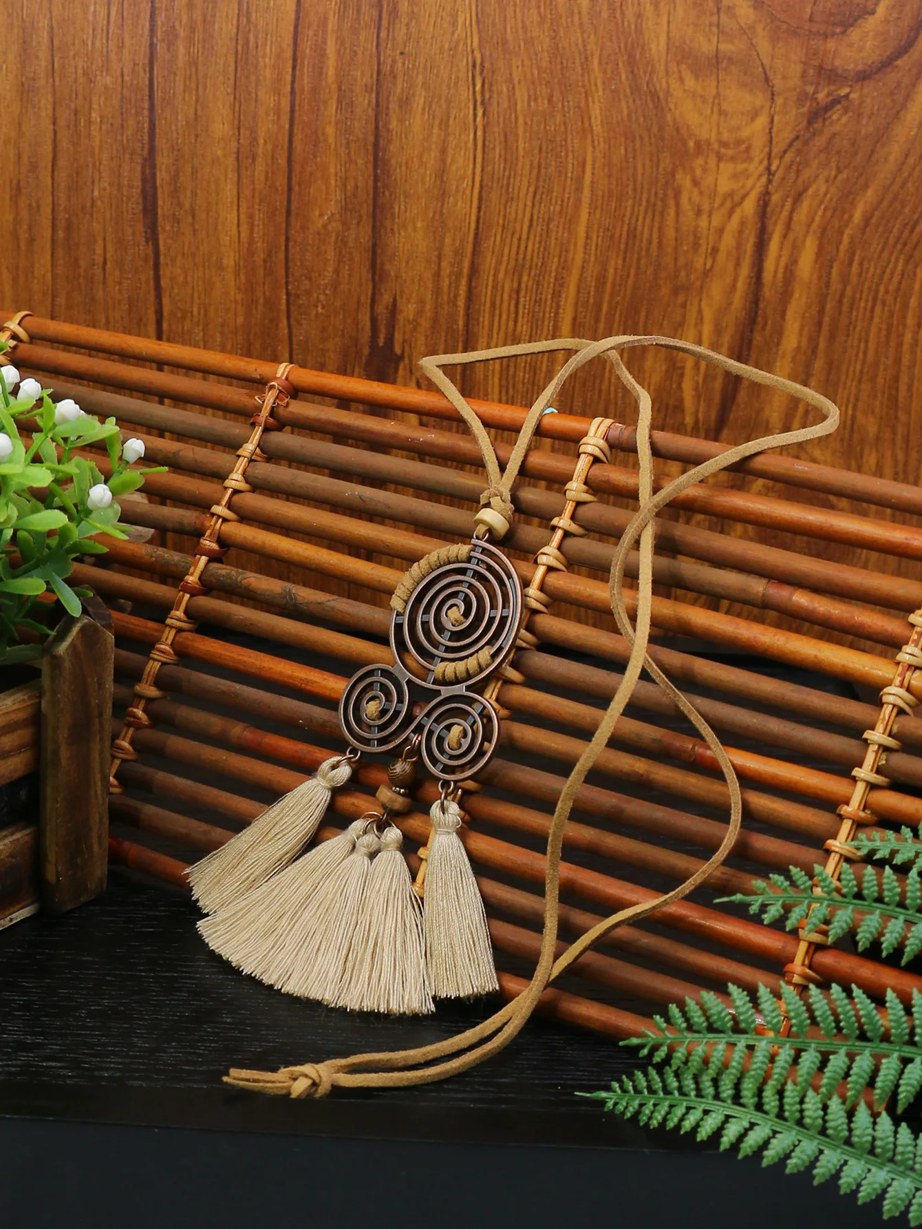 Vintage ethnic jewelry creative sweater chain tassel Dreamcatcher pendant lady texture necklace necklace