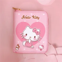 Hello Kitty Women's Wallet Girl Cartoon Peripheral PU Casual Short Purse Student High Capacity Multi-function Change Storage Bag