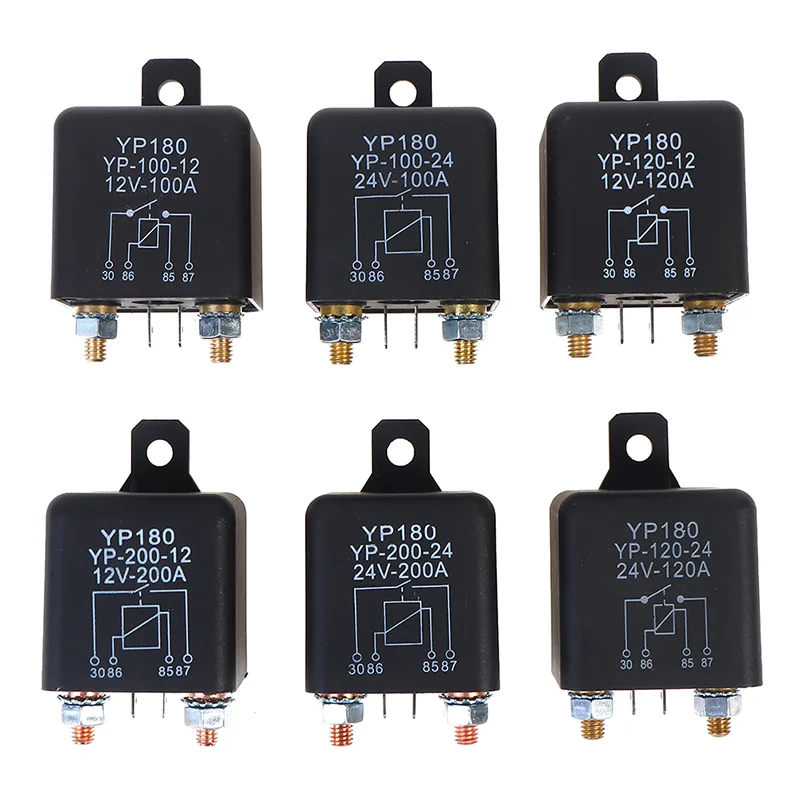 12V 24V 200A 120A 100A Relay Switch High Current Starter Relay High Power On/Off Strong Conductivity Continuous Duty Relay