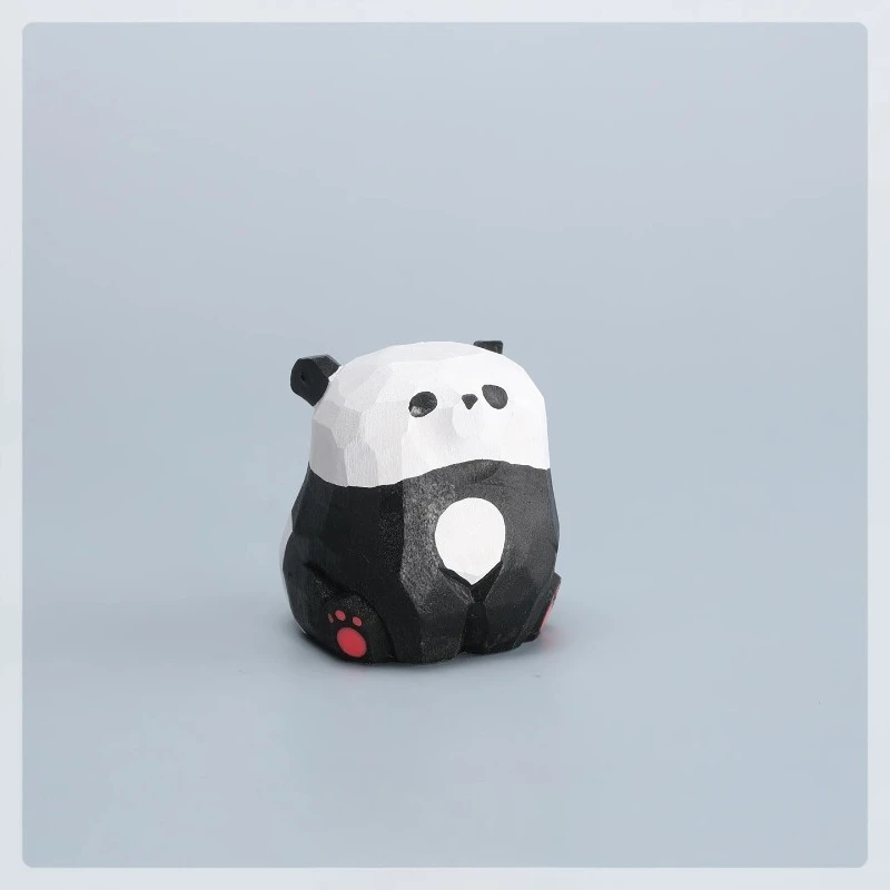 Drewniana rzeźba ręcznie robiona Golden Retriever pies ptak tygrys panda model zwierzęcia ozdoba urocza dekoracja na biurko kreatywny prezent