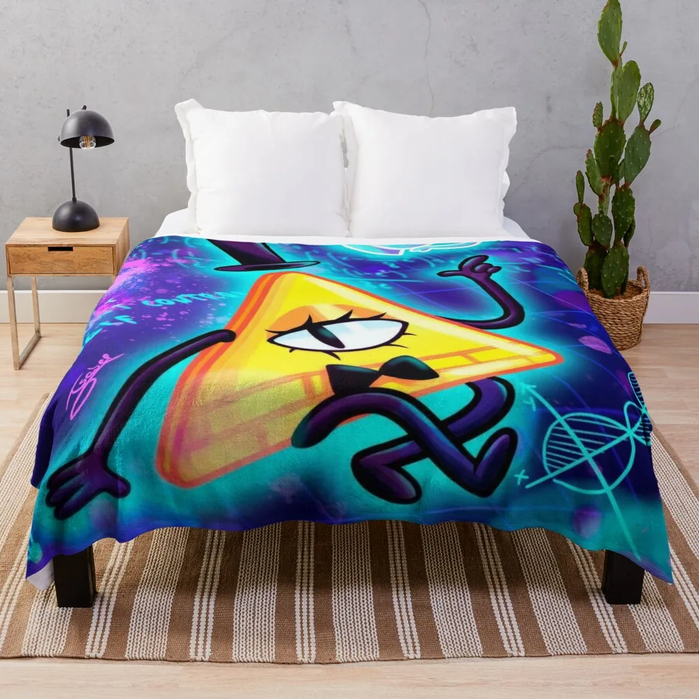 

Bill Cipher Fanart Throw Blanket for winter Moving Bed linens Blankets