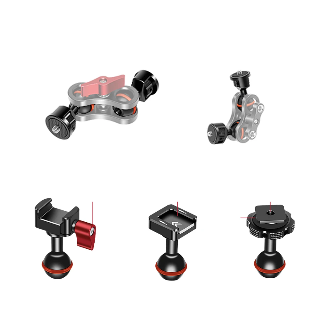 Minitor Magic Arm Dual Head 20 mm Kugelkopf NATO-Klemme Kaltschuhhalterung 1/4 Schraube für DSLR-Kamerakäfig Fülllicht LED-Mikrofonhalterung – Detail 17