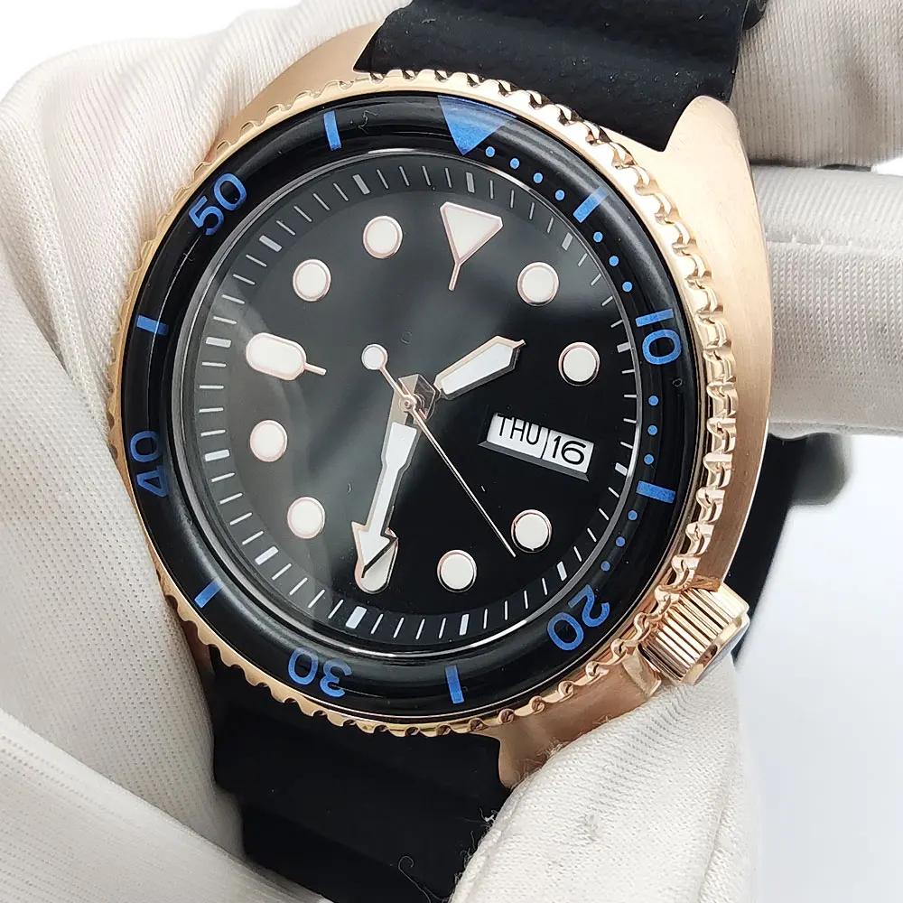 New 45mm Luxury Business Rose Gold Automatic Mechanical Sapphire NH36 Watch Men\'s Luminous Waterproof Watch