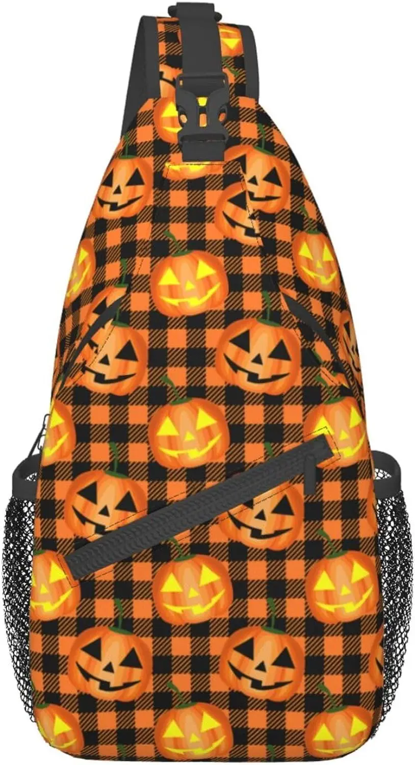 Retro Halloween Katten Sling Tas Voor Vrouwen Mannen Grappig Halloween Crossbody Schoudertassen Verstelbare Casual Daypacks Borsttas