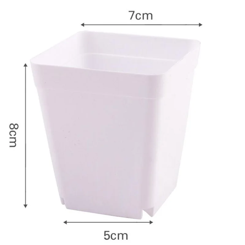 1 Set Planter Pot Trays Mini Square Plastic Flower Pot Home Office Decor Succulent Plants Nursery Pot Green Garden Tools D1