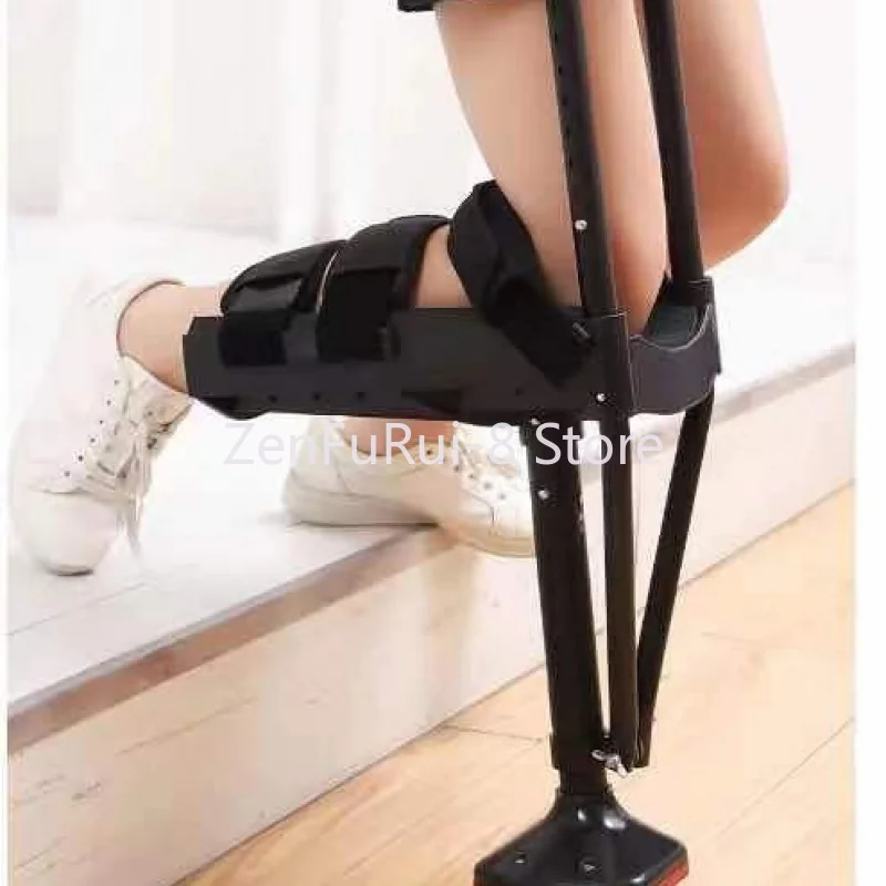 New Telescopic Assisted Walking Crutch Medical Walking Crutches For Adults Hands Free Knee Crutch Anti Skid Single Leg