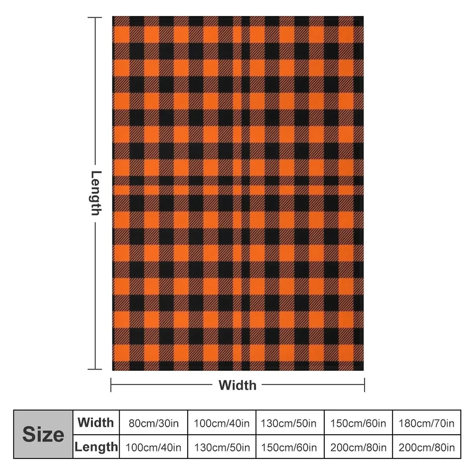 Orange And Black Plaid Pattern Throw Blanket Decoratives Thins Blankets