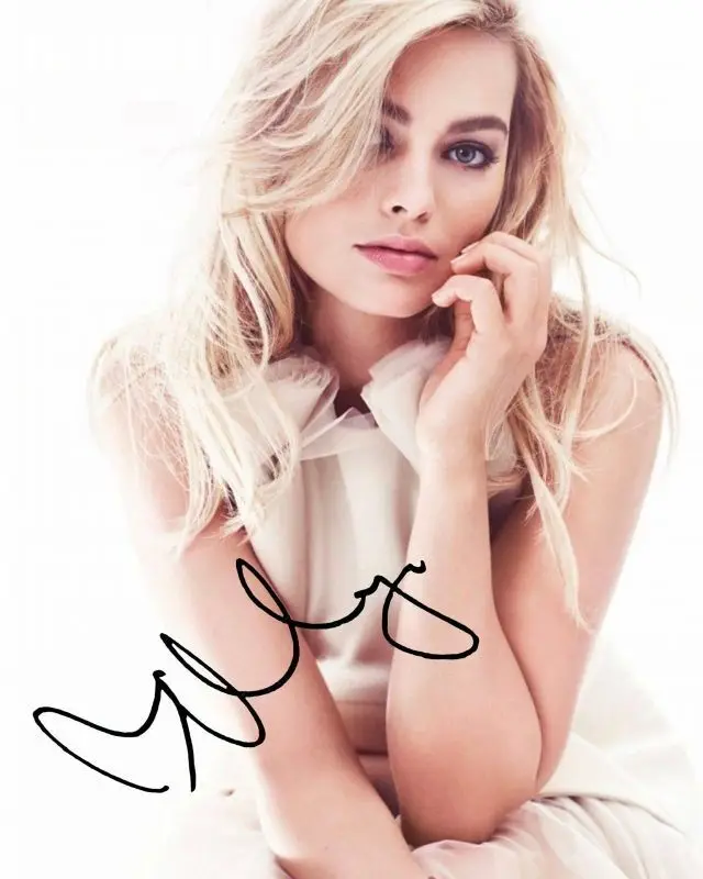 Margot Robbie Autograaf ondertekende fotoafdruk Poster Wall Art Rome Decoratie