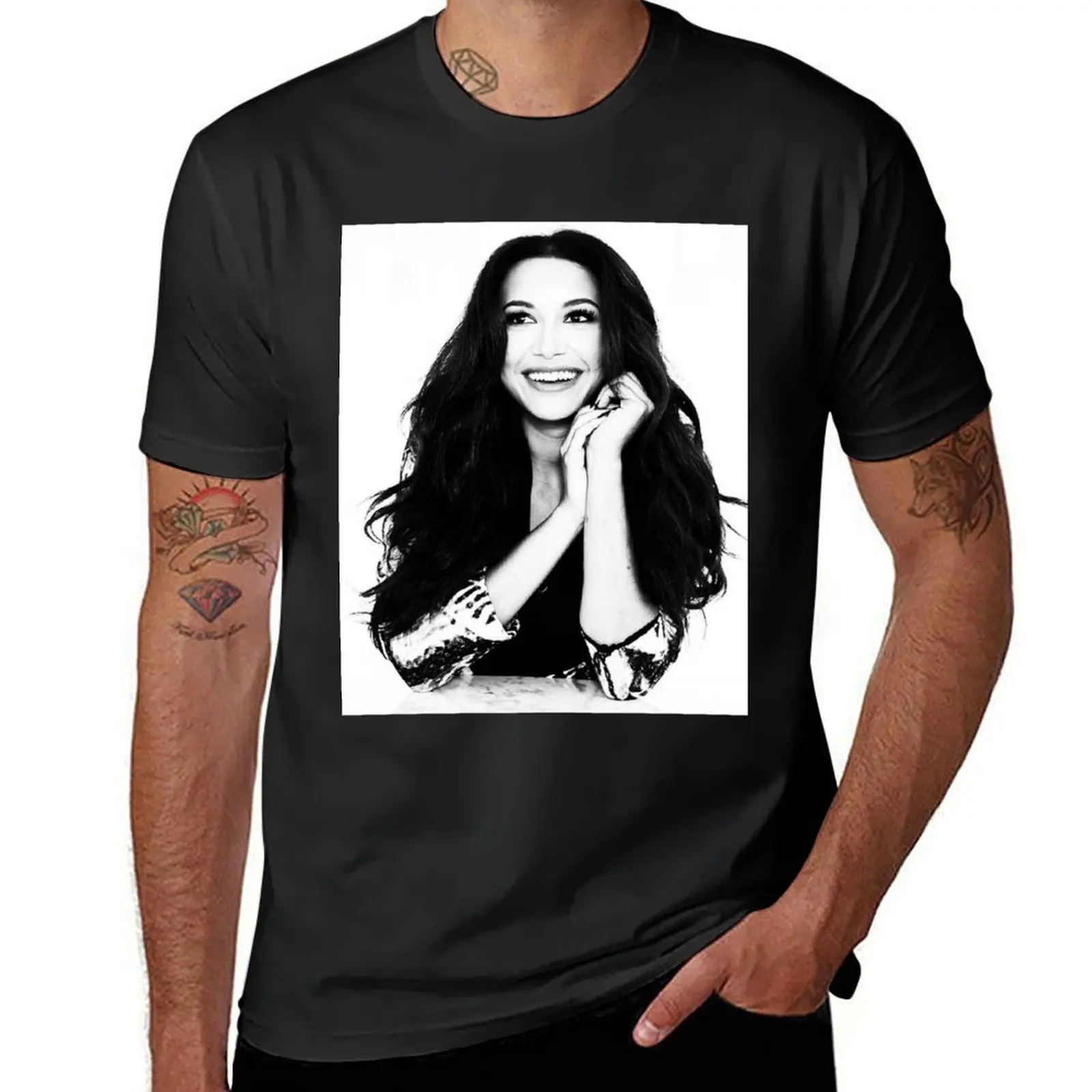 naya rivera T-Shirt customizeds Short sleeve tee t shirts for men