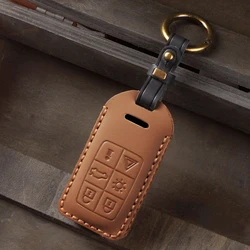 Leather Car Key Remote Cover Full Case For Volvo S60 S80 V60 XC60 XC70 S60L V40 XC90 Auto Keychain Protection Accessories Ring