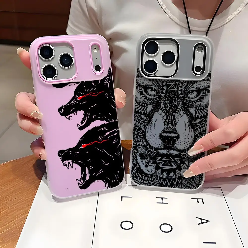 Cool Wolf Phone Case Slim Clear Jelly Case For Phone 17-12, Soft TPU Shockproof Anti-Yellowing Cover