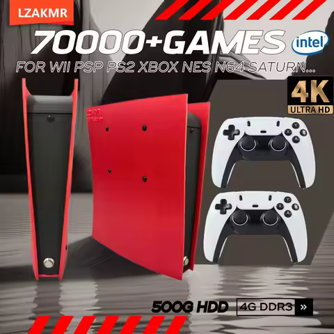 70000+Games Retro Game Console X2 60+Emulators 500GB Batocera I3-3110M For Wii PS2 PSP GameCube N64 Wireless handle 4K HD TVBox