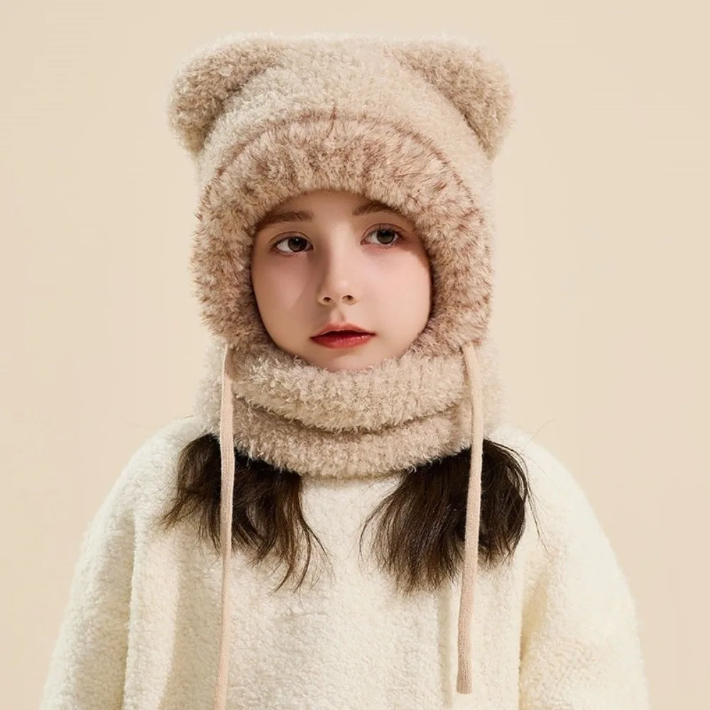 

HIgh Quality Fashion Winter Warm Knitted Pullover Hat Windproof Children's Balaclava Hat Ear Protection Thick Face Guard Hat