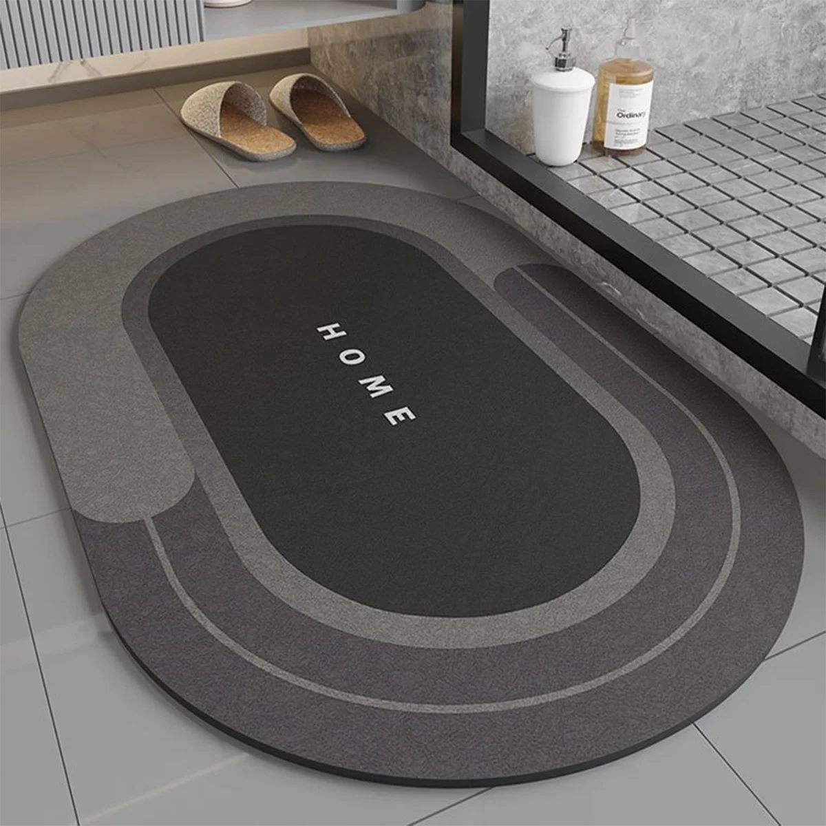 Tapis de salle de bain antidérapant Super absorbant, moderne et simple, en boue de diatomée, résistant à la saleté, pour cuisine et toilettes