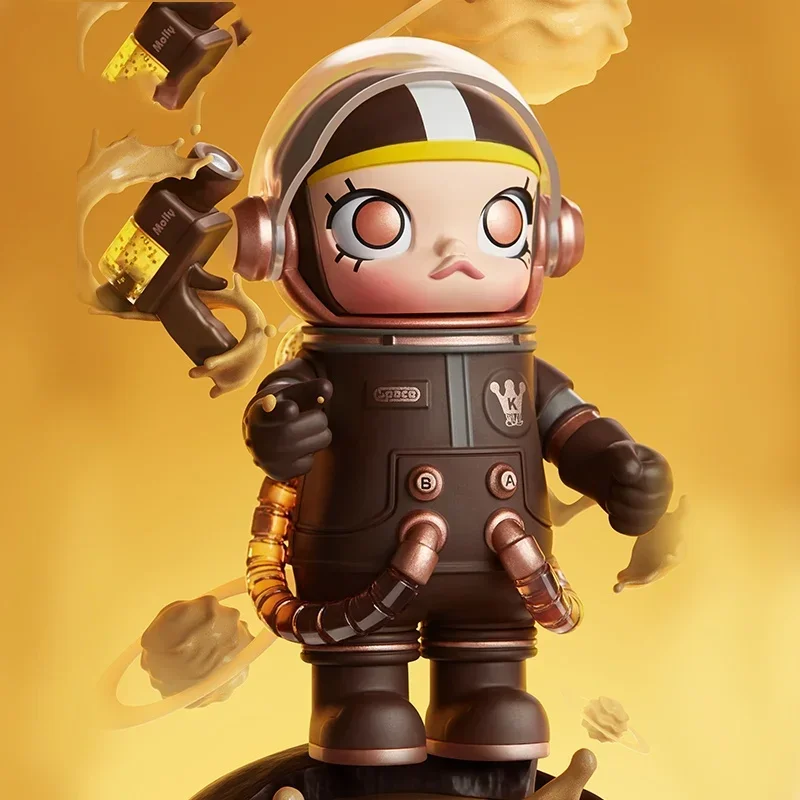 POP MART 메가 컬렉션 100% 스페이스 몰리 시리즈 트렌디 블라인드 박스 장난감 미스터리 박스 미스터리 액션 피규어 서프라이즈 귀여운 모델