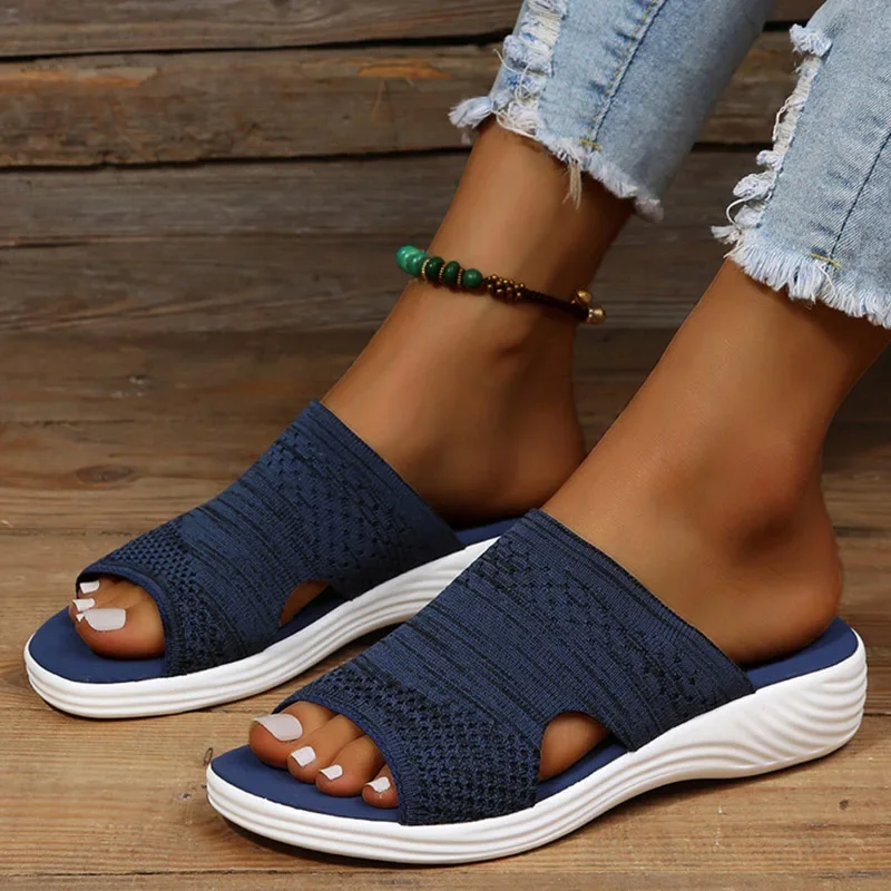 Fashion Shoes New Women Plus Size 42 Classics Slip on Slippers Zapatos De Mujer Footwear Fly Woven Comfortable Sandals Woman