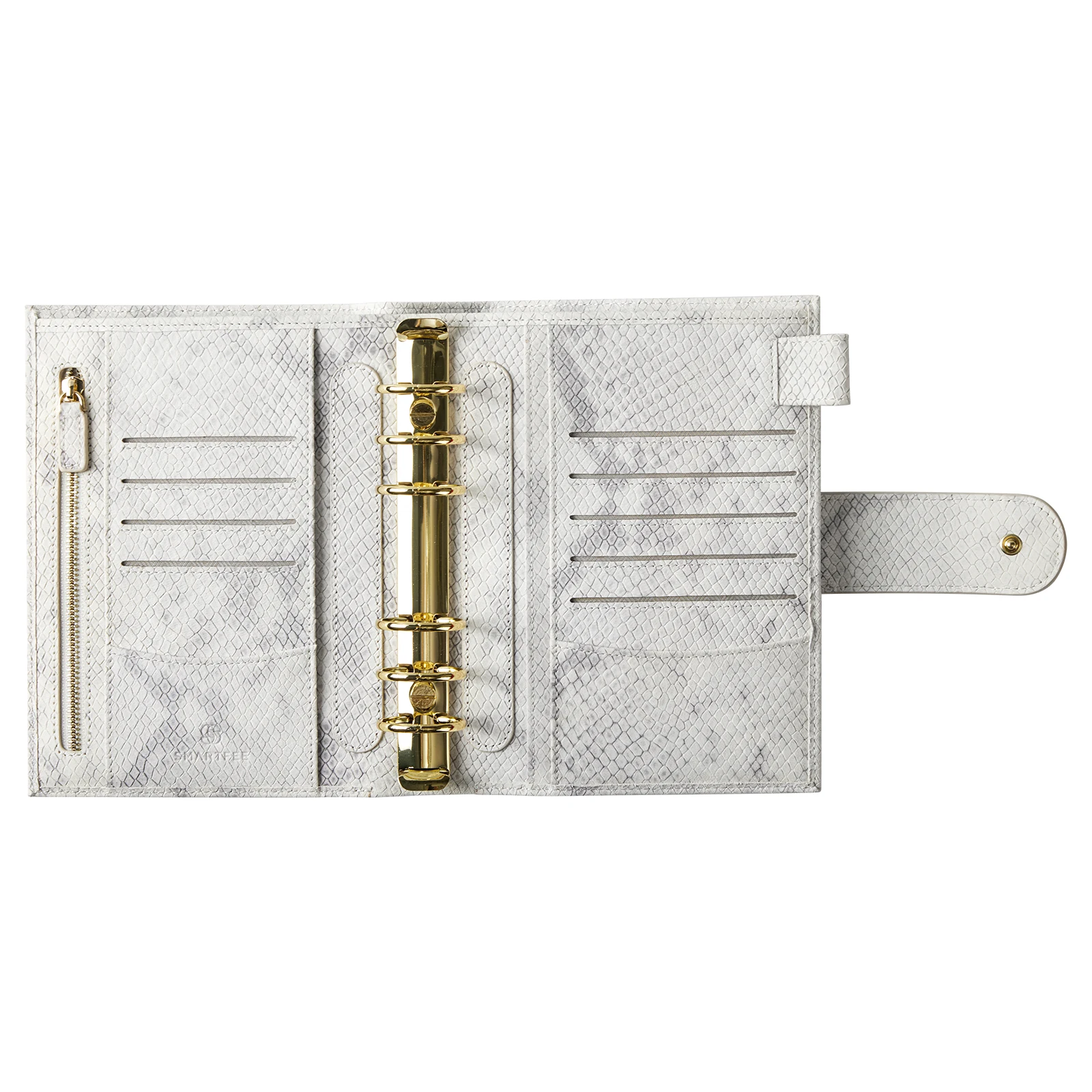 Smartfee Personal Budget Planner A6 planer Binders Snake Embossed Genuine Leather Organizer Notebook Agenda