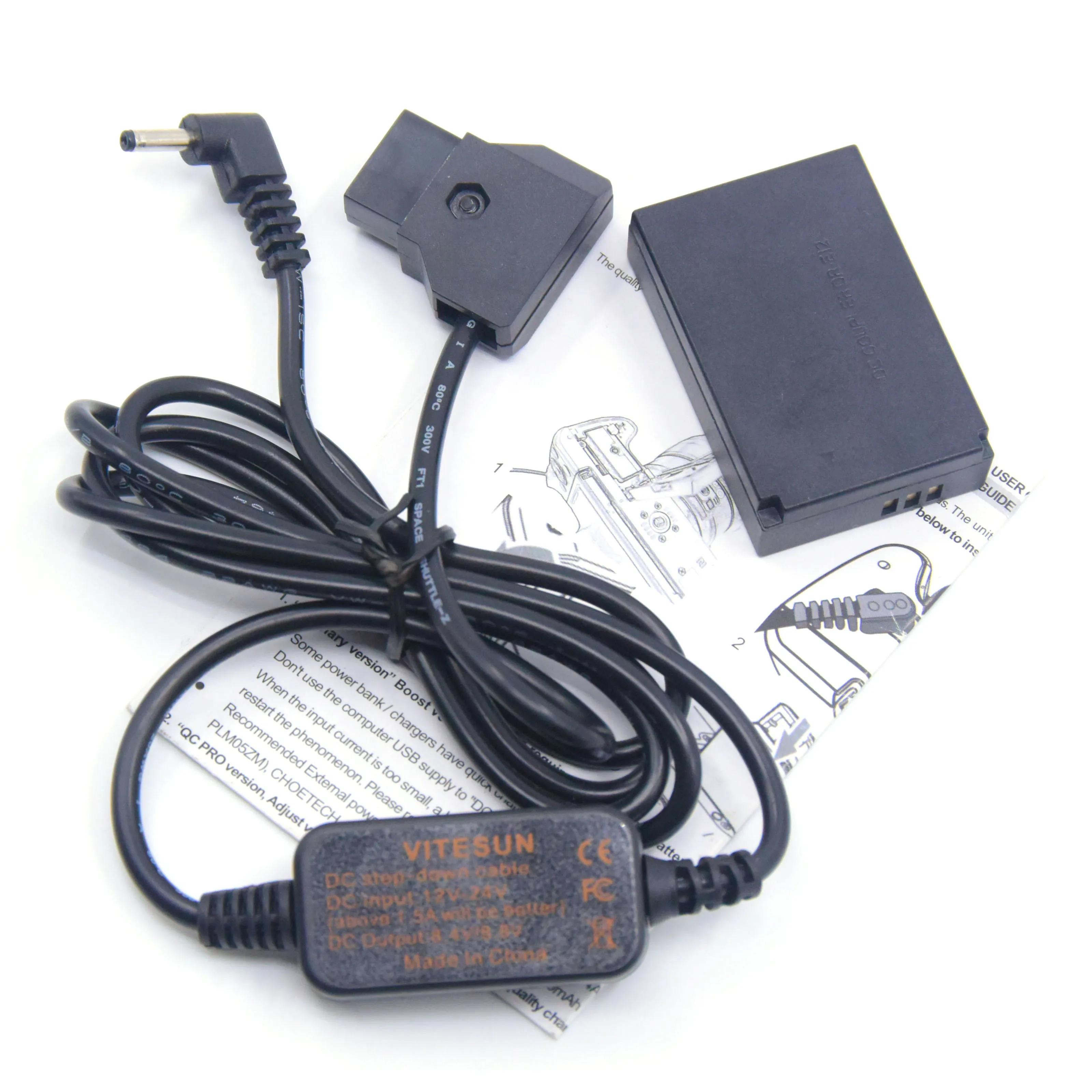D-tap 12V-24V Step-Down Power Cable With ACK-E12 DR-E12 DC Coupler LP-E12 Dummy Battery For Canon EOS-M M2 M10 M50 M100 M200