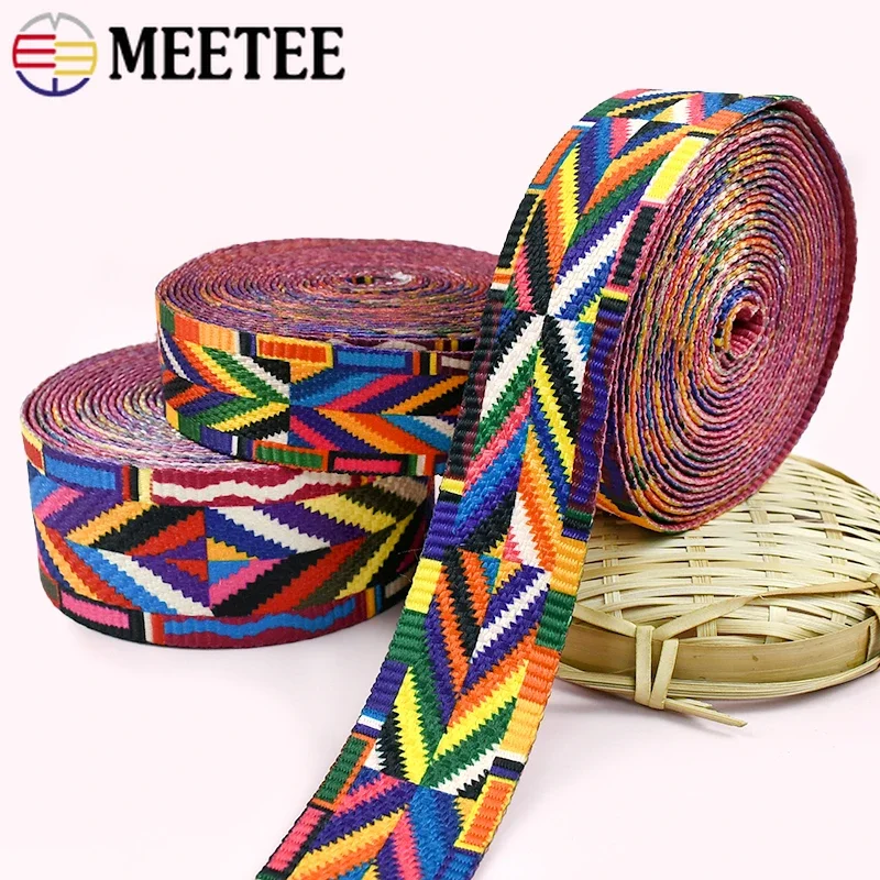 

2/5Meters 32-50mm Ethnic Jacquard Webbing Tape Backpack Ribbon Band Garment Belt Strap Decor Bias Binding DIY Sewing Accessories