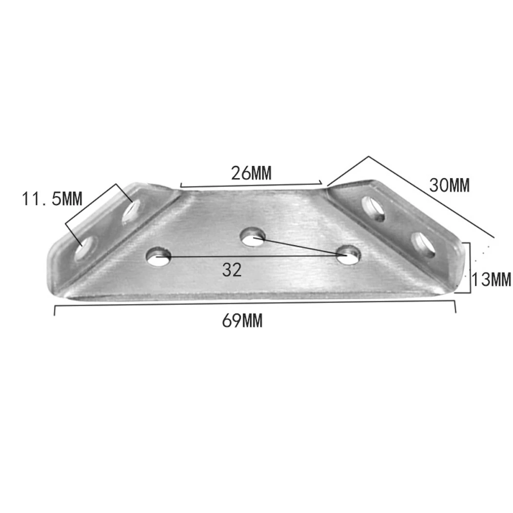 Stainless Steel Corner Brackets 10 Set Universal Furniture Triangular Connector Fastener Angle Support