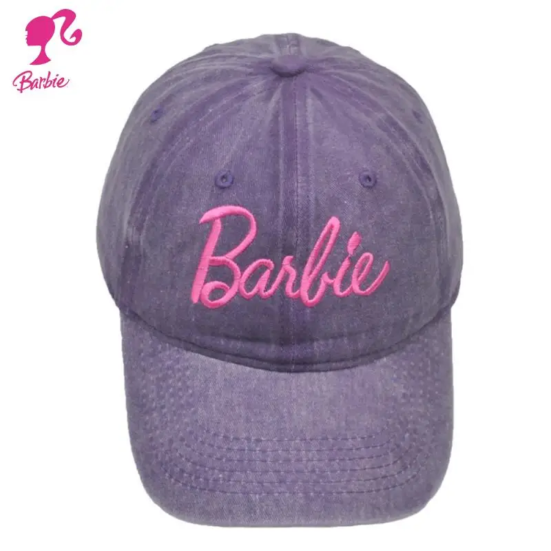 Barbies The Movie Street Retro Style Baseball Cap Anime Cartoon Girly Wash with Water Peaked Cap Summer Sun Protection Sunhat