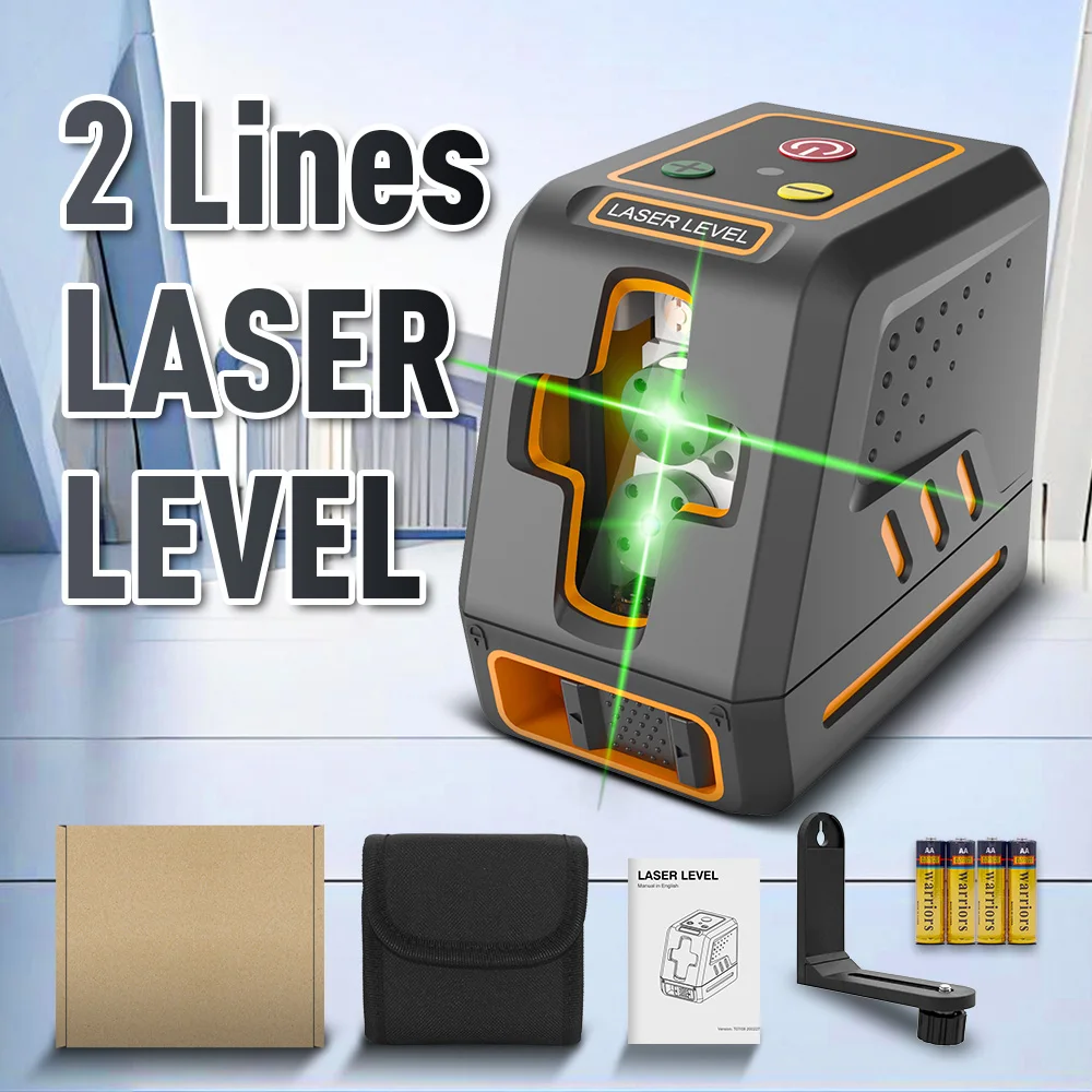 (USA Stock) BOAYAL Laser Level Self Leveling Green Cross Line for Picture Hanging Tile Home DIY Construction Battery Included