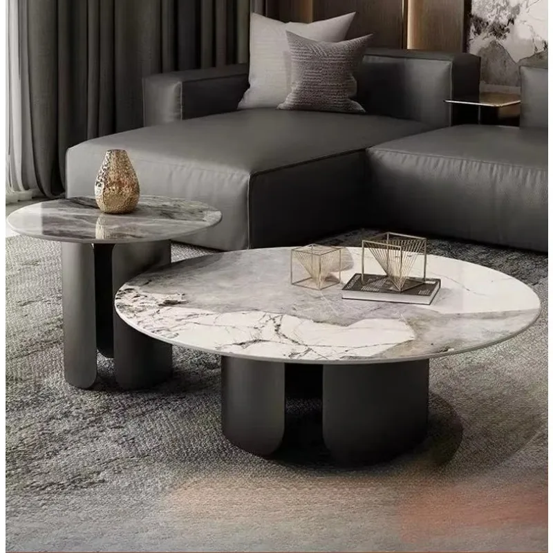 x3  Pandora rock slab Italian round living room high-end living room home coffee table