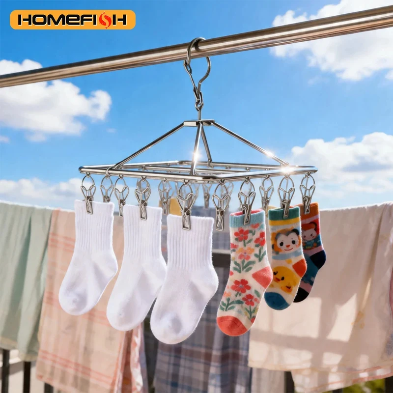 Stainless Steel Windproof Clothespins – Laundry Pegs for Bra, Socks, Towels, Clothesline & Drying Rack