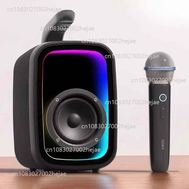 

Караоке Bluetooth-динамик Двойной микрофон Беспроводная караоке-машина Колонки Стерео Вечеринка Портативный звук с беспроводным микрофоном