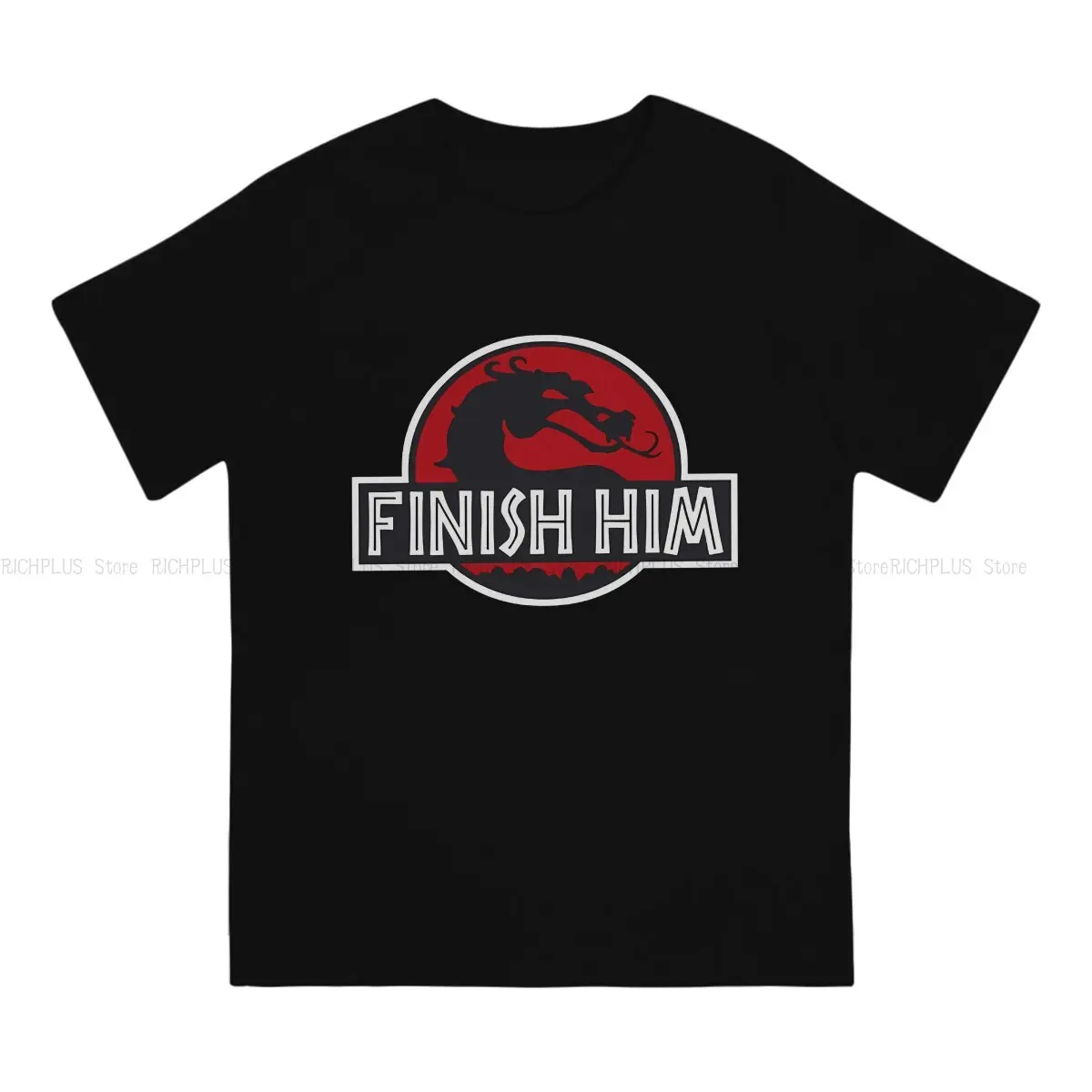 Mortal Kombat Fighting Game Newest TShirt for Men Finish Him Round Neck Polyester T Shirt Personalize Gift Clothes OutdoorWear