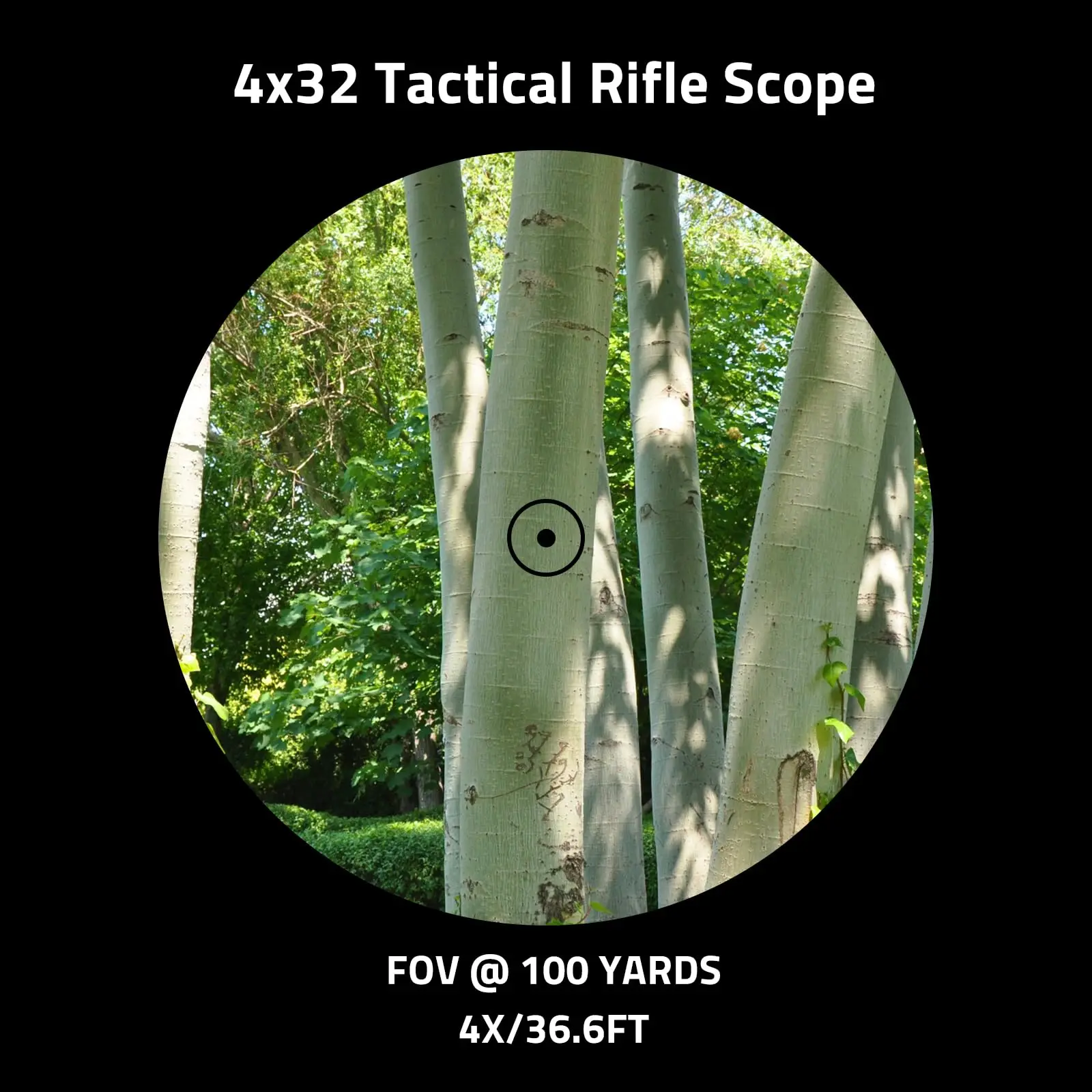 CVLIFE 4x32 Prism Tactical Rifle Scope Red & Green & Blue Illuminated Reticle Sight with Fiber Optic for 20mm Picatinny Rail