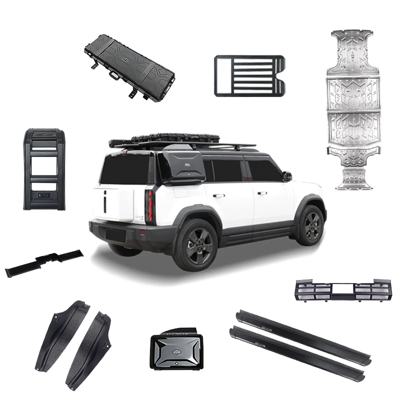 Off‑Road Roof Platform Assembly Kit With Side Ladder, Storage Box & Running Board Fit Chery ICAR 03 Jaecoo J6 SUV Exterior