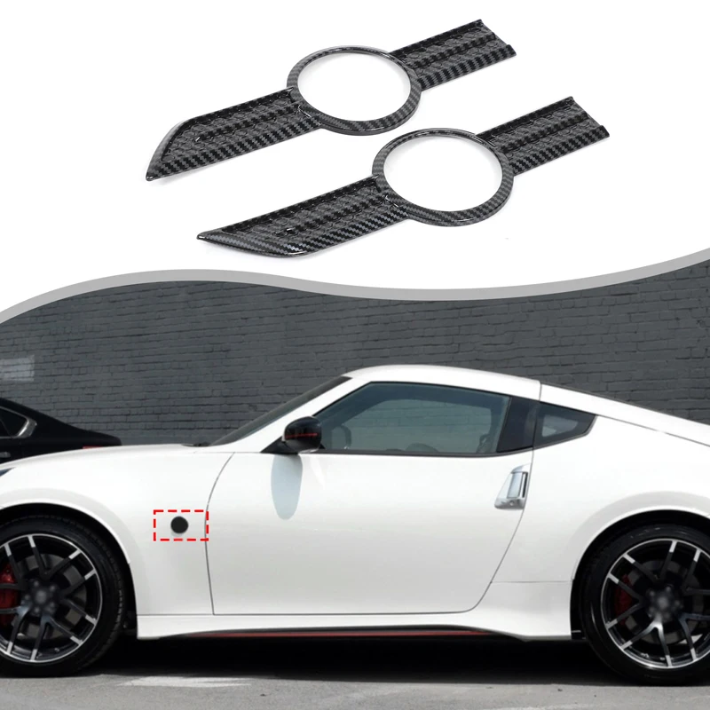 

For Nissan 370Z 2009-2020 Car Body Side Light Leaf Panel Decorative Sticker ABS Carbon Fiber Car Modification Accessories