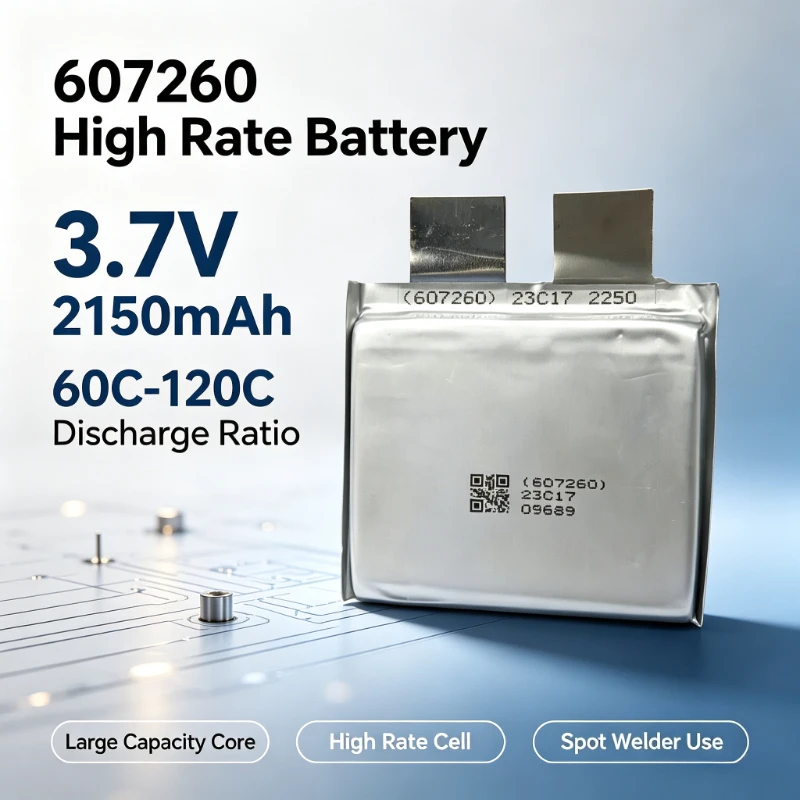 3.7V 2150mAh 607260 Discharge Ratio 60C-120C Large Capacity Battery High Rate Spot Welder Lithium Battery Core 60C