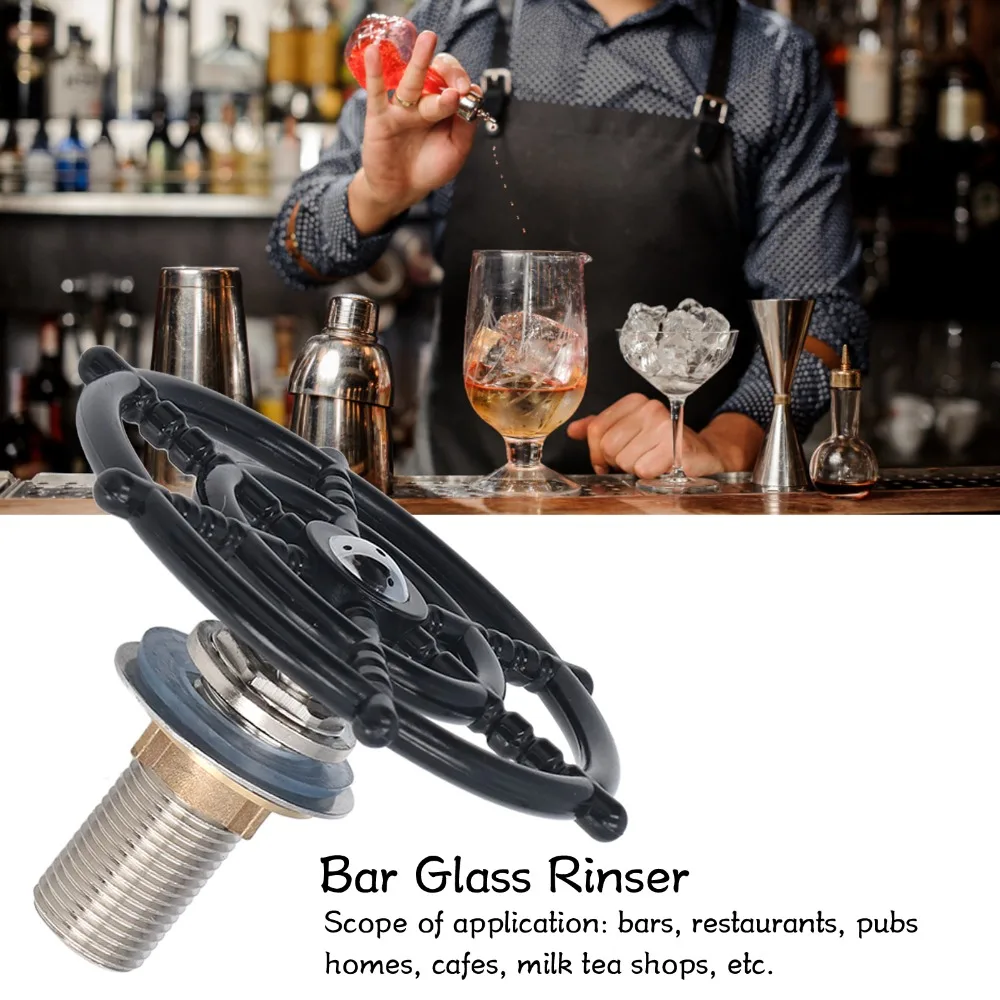 Stainless Steel Cup Washer Automatic Operation Easy Installation Glass Rinser Faucet Head Attachment High Pressure