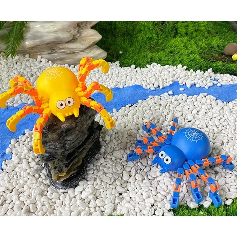 1 قطعة محاكاة كبيرة العنكبوت الميكانيكية تململ لعبة تحويل أحمق المسار سبينر العنكبوت نموذج لعب الأطفال الضغط اللعب #4