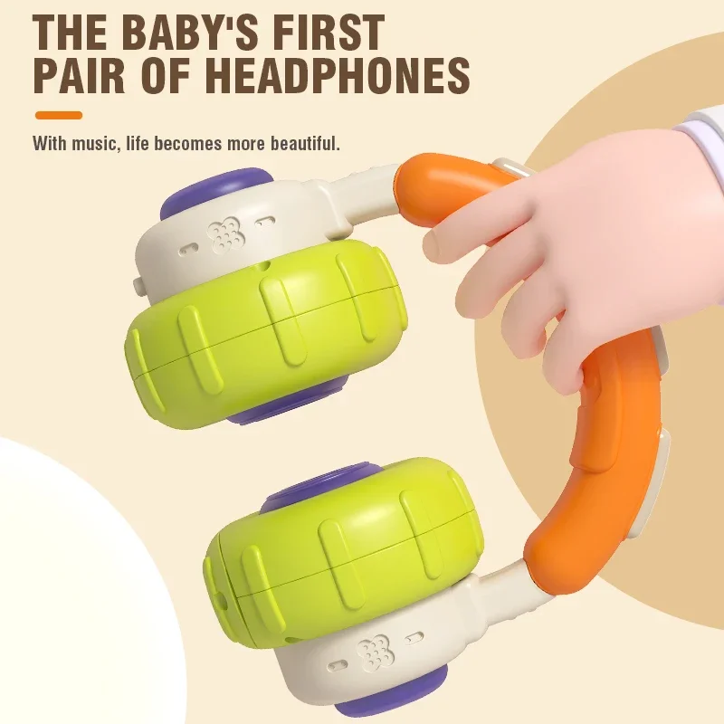 Fones de ouvido de música montessori brinquedos sensoriais desenvolvimento aprendizagem música microfone fone de ouvido com som light-up brinquedos para crianças presentes
