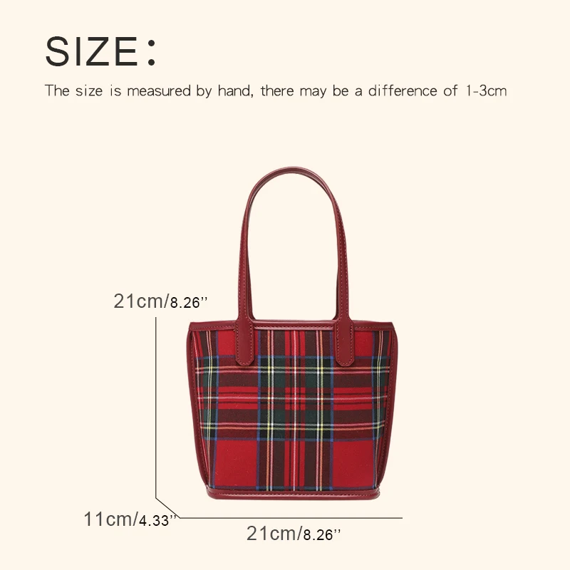 England Style Plaid Tote Bags For Women Luxury Designer Handbag And Purse 2024 New In Polyester With Inner Pocket Cloth Shoulder