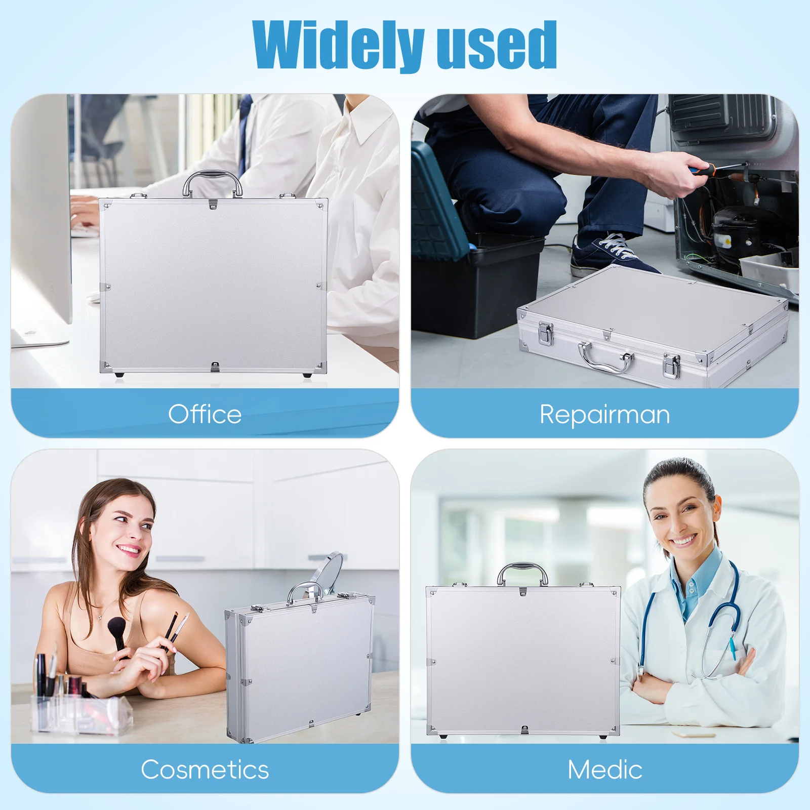 Aluminum Alloy Tool Box Portable Case Multi-Purpose Storage Box for Tablets Accessories Jewelry First Aid Kit First Aid Case