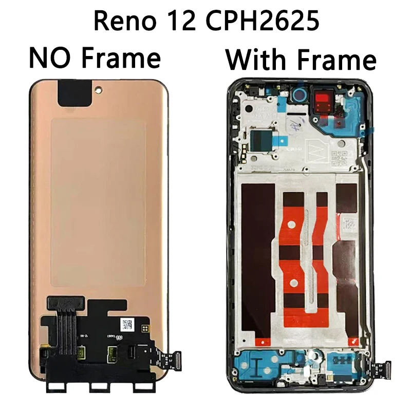 New For Oppo Reno 12/12 Pro (China) CPH2625 CPH2629 PJW110 PJV110 LCD Display+Touch Screen Reno12 F CPH2637 CPH2687