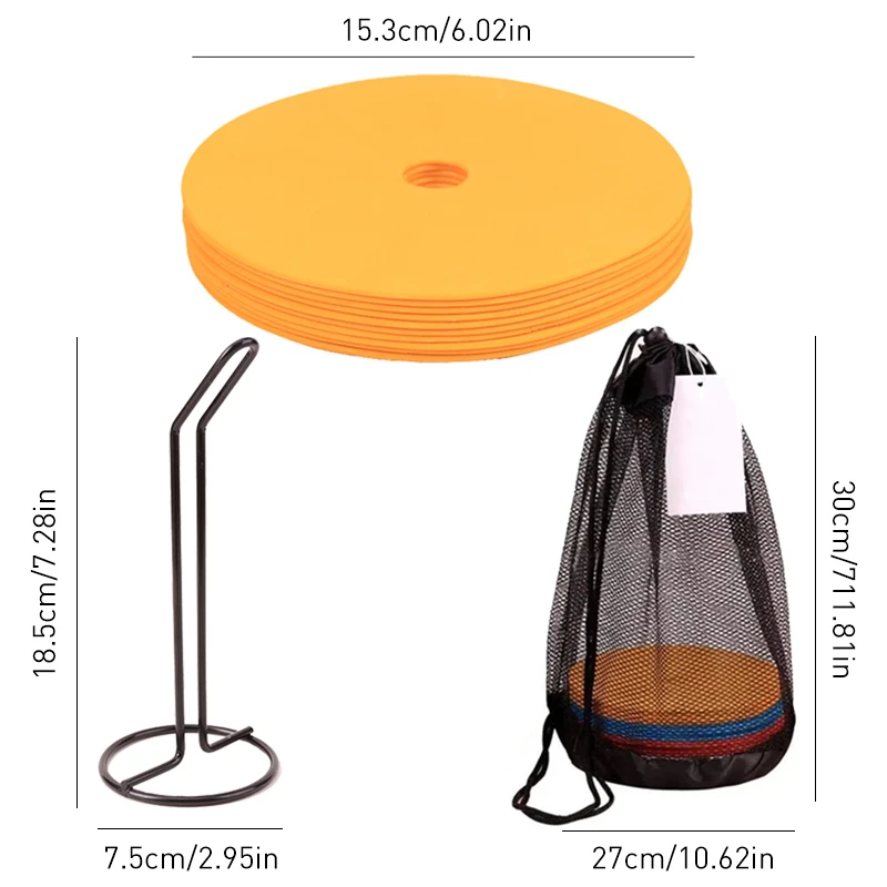 10pcs Soccer Flat Cones Marker Disc High Quality Football Basketball Training Aids Sports Training Equipment Accessories