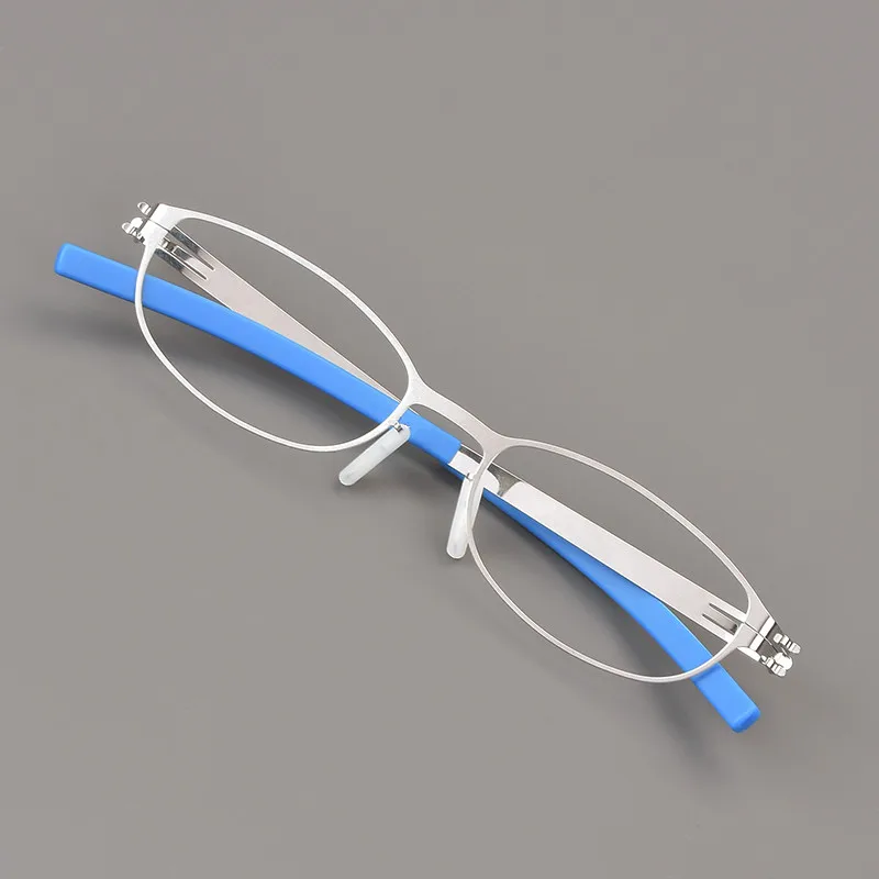 Germany Screwless Small Oval Round Glasses Frame Men Women Ultralight Thin Steel Eyeglasses Fashion Designer Eyewear Spectacles