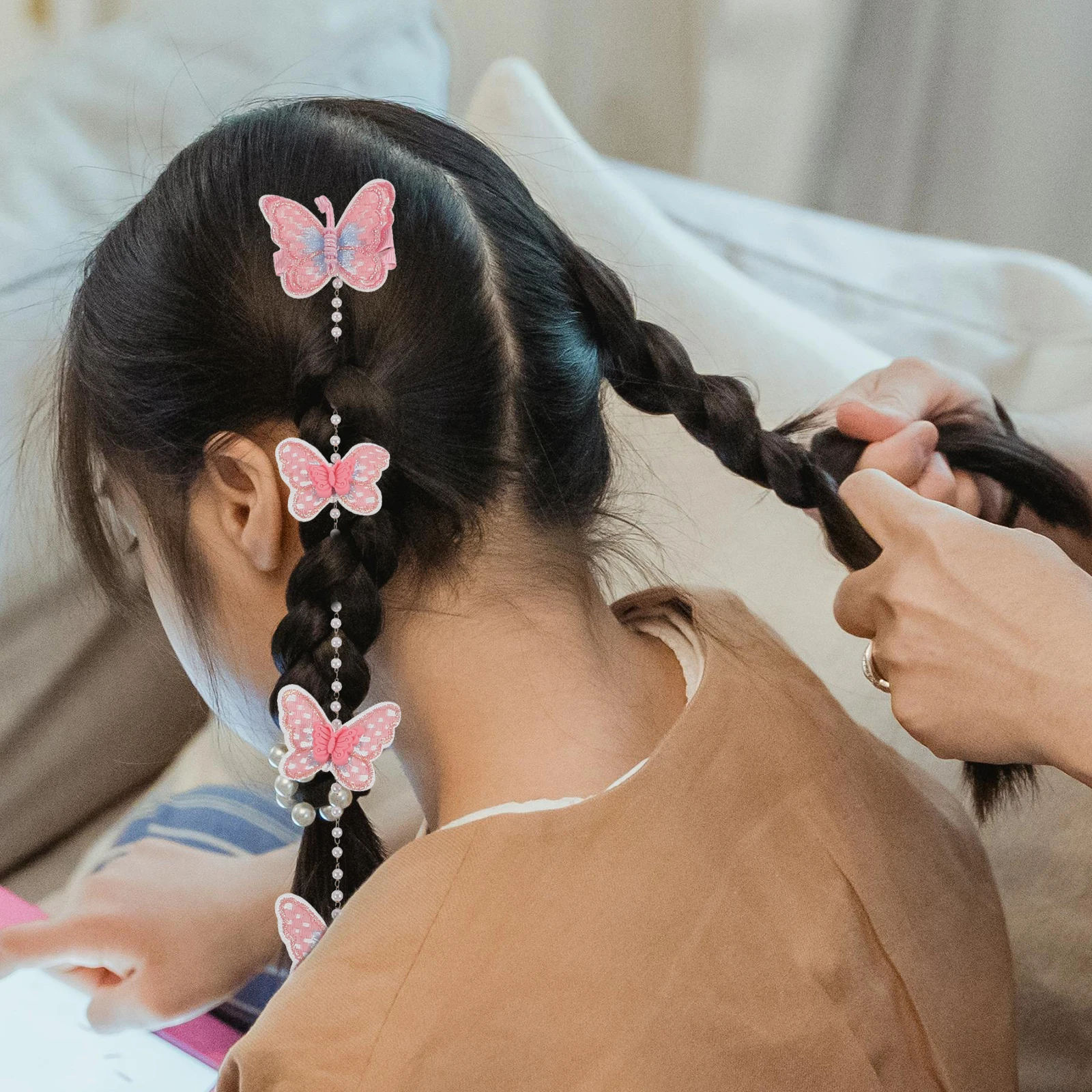 

2pcs Butterfly Headdress Hair Accessories Girls Tassel Hairpins Barrettes Women Hair Clips Sequin Durable Lightweight Easy Wear