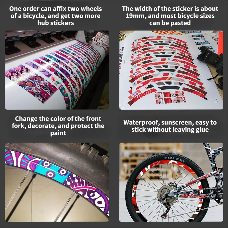 Width 19mm Bike Rim Stickers MTB Road Bike Wheel Decal Cycling Waterproof Decoration Film Cycle Accessories 26\