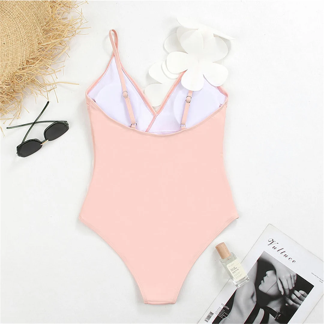 S - XL Sexy mit Sarong, 3D-Blumenmuster, tiefes V-Ausschnitt, hoch geschnitten, Damen-Badeanzug, einteiliger Badeanzug, Damen-Badebekleidung, Badeanzug, Modell V5035 – Detail 38