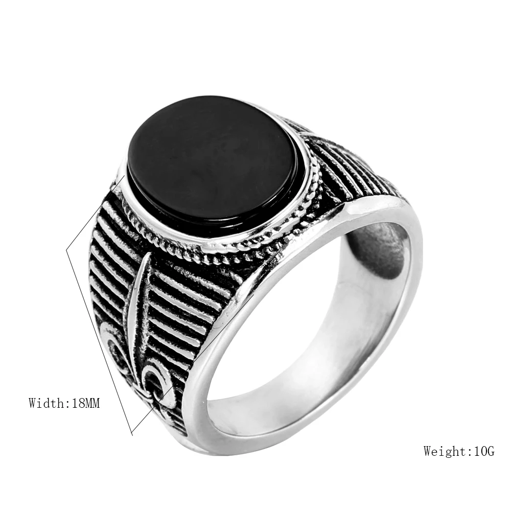 

Foreign trade jewelry, European and American gemstones, men's titanium steel rings