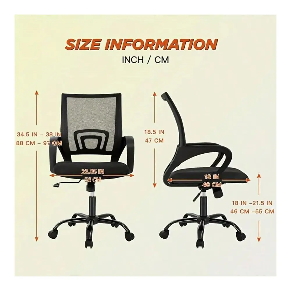 

Ergonomic Office Chair Desk Chair Mesh Computer Chair Task Rolling Swivel Chair Back Support Modern Executive Adjustable Chair,Black