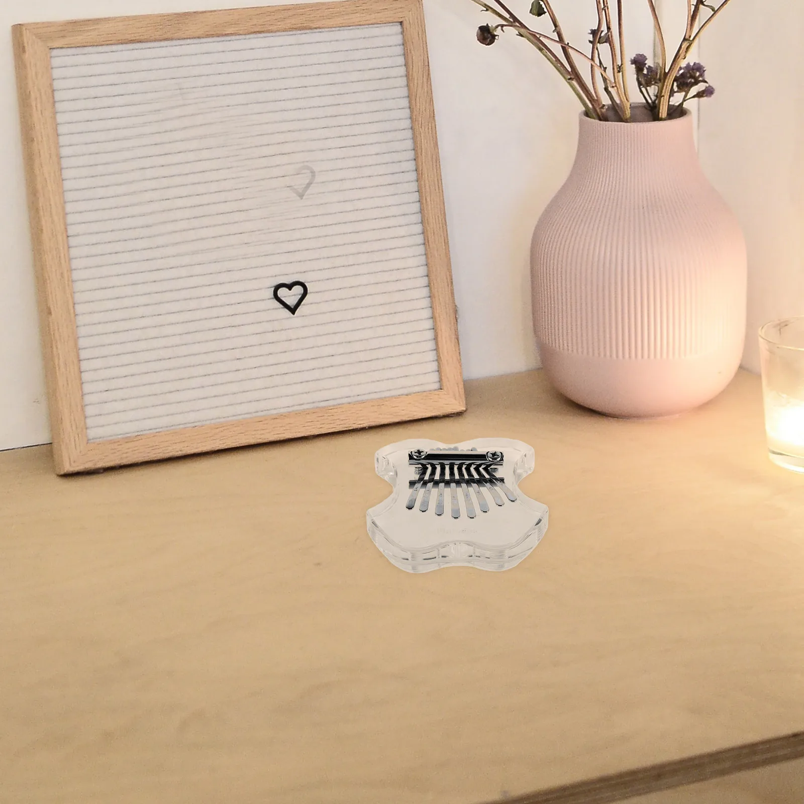 

Acrylic 8 Key Mini Kalimba Thumb Piano Portable Finger Instrument for Beginners Kids Clear Sound Easy to Carry