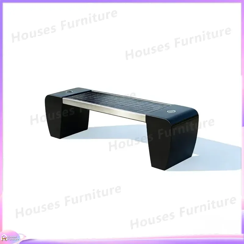 200 Solar Smart Wireless Charging Bench Stainless Steel Frame Waterproof Ergonomic Design Outdoor Garden Furniture with USB